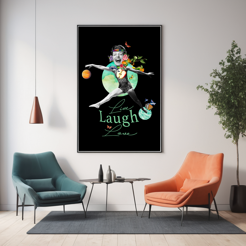 Printable Art for Home Decor - "Live, laugh, love"