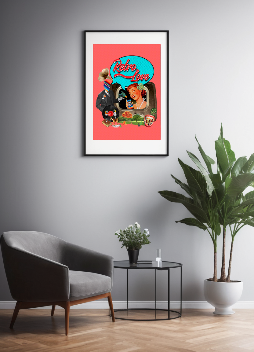 Printable Art for Home Decor - "Retro Love"