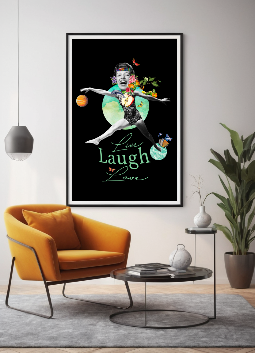 Printable Art for Home Decor - "Live, laugh, love"