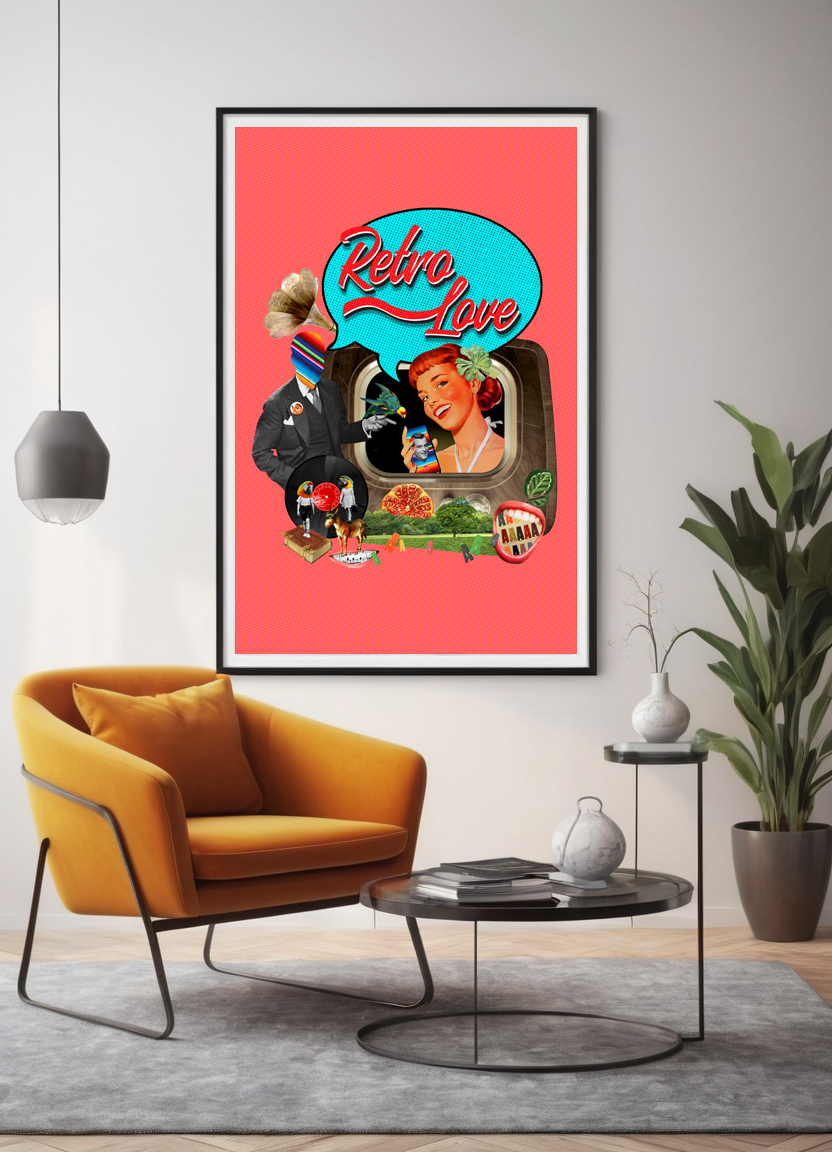 Printable Art for Home Decor - "Retro Love"